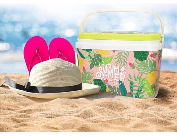Frigo Passivo in Plastica Antigraffio da 6lt Portatile Rosa Spiaggia Outdoor...