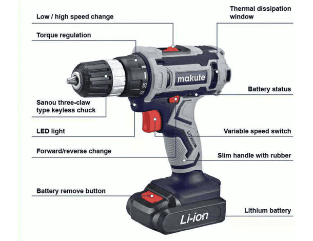 Trapano Avvitatore Batteria al Litio Valigetta 20V LED Cordless 2 Velocità...