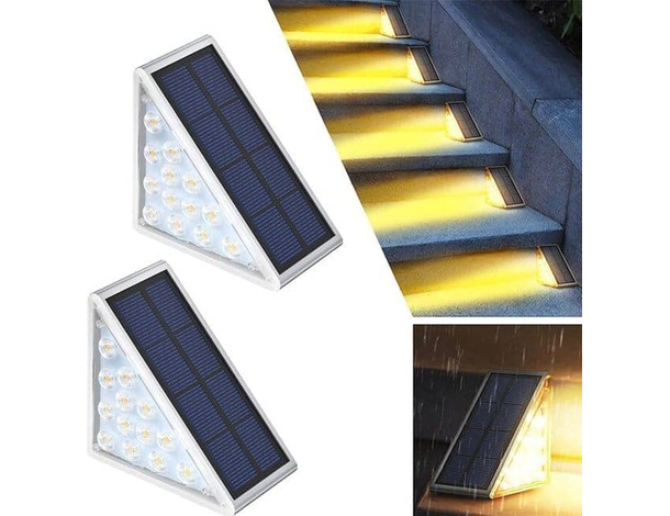 Set 2 Lampade Solari Segnapasso a LED lampade Scale 3000K Luce calda Esterno