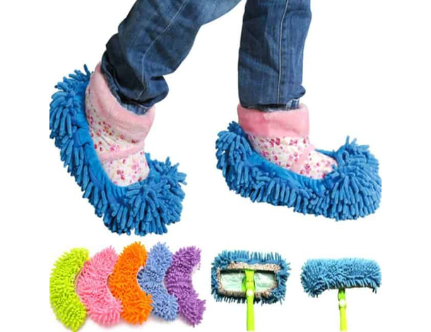 Ciabatte Pattine Mop Frange Microfibra Cattura Polvere Pulizie Colore Casuale