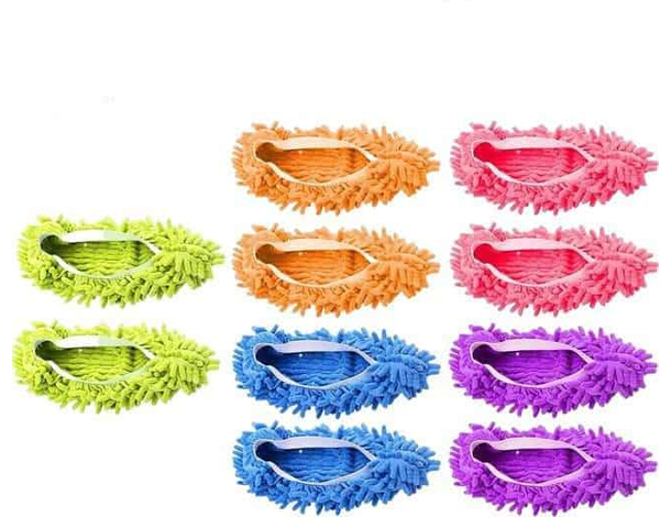 Ciabatte Pattine Mop Frange Microfibra Cattura Polvere Pulizie Colore Casuale...