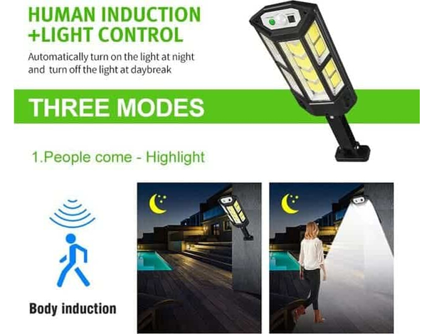 Lampione Faretto Solare LED Sensore di Movimento Faro Esterno Telecomando...