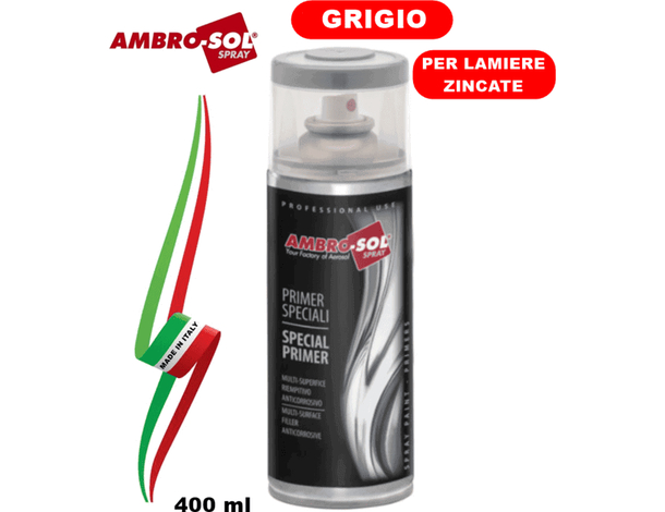 Bomboletta smalto spray speciale primer per lamiere zincate colore grigio...