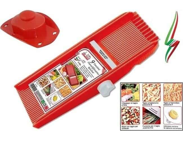 Affettatore multiuso mandolina 9 tipi di taglio con salvamani cucina Rotostar