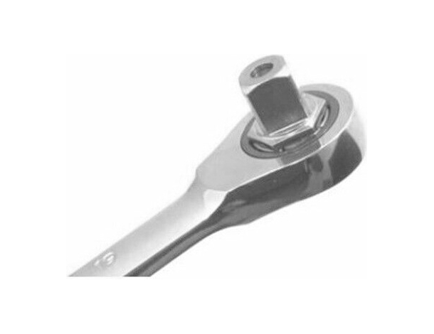 Set di chiavi combinate a cricchetto 6 pezzi + adattatori in acciaio Chrome...