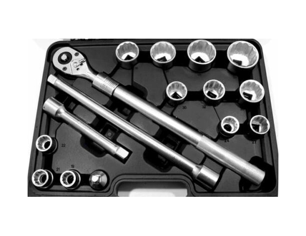 Set chiave allungabile + bussole da 3/4 16 pezzi 19-50mm per camion e...