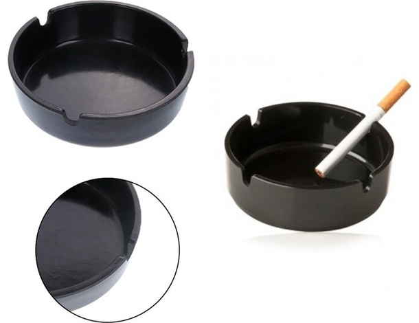 12x Posacenere Rotondo Nero Portacenere in Plastica Bar Pub Ristorante 4