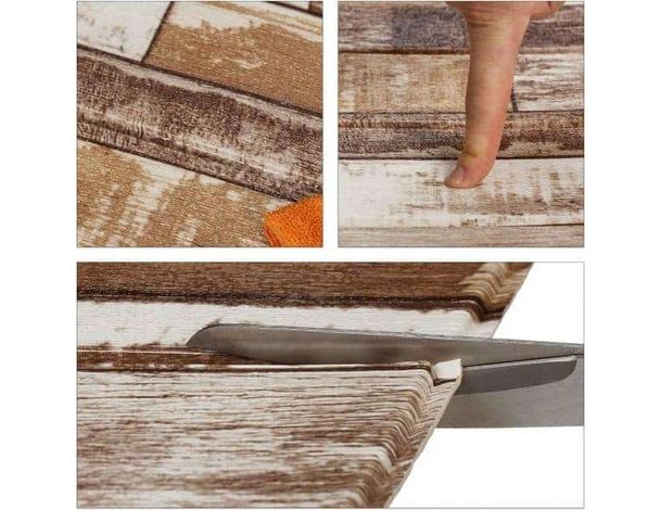 5x Pannello adesivo 3D 70x70cm carta da parati parete mattoni effetto legno...