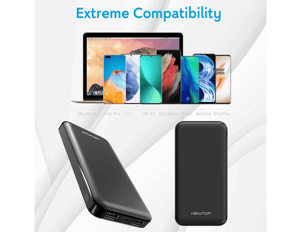 Power Bank doppia ricarica veloce USB portatile universale 10000mAh PB30 nero...