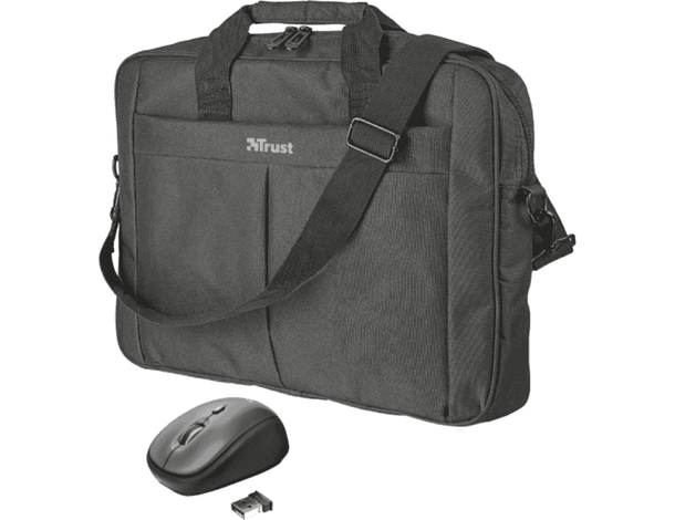 Borsa per laptop notebook fino a 16" con Tracolla e mouse wireless Trust