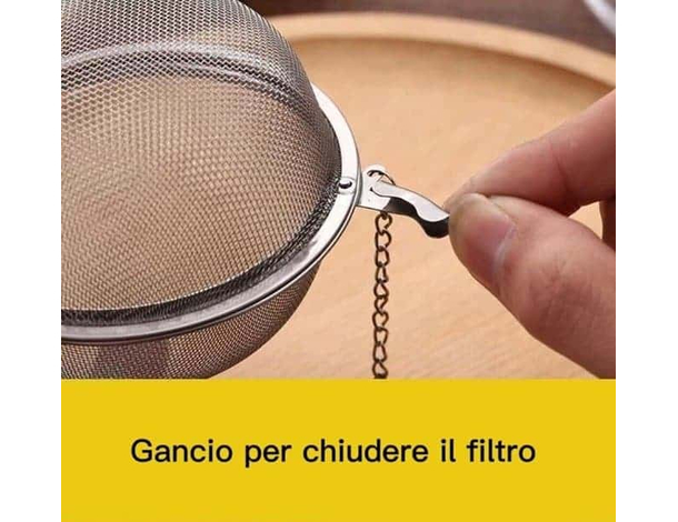 Set 2 pezzi filtro infusore in acciaio 4 cm per tisane the aromi con...