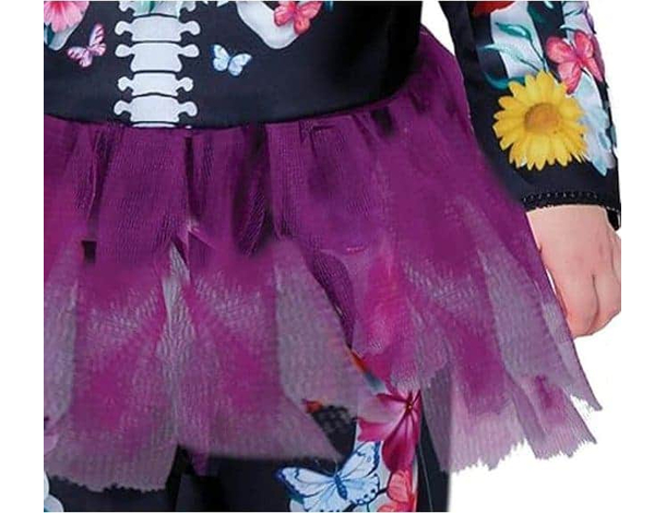 Costume Carnevale scheletro messicano vestito La Muerte bambina 12-24 mesi...