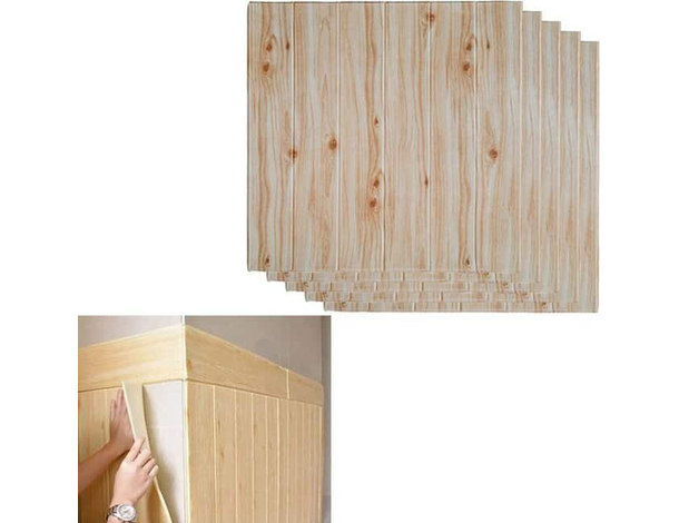5x Pannello decorativo per parete rivestimento interno effetto Legno chiaro