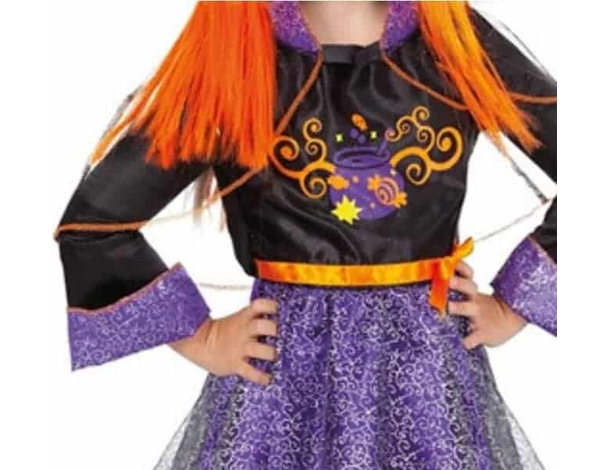 Costume Carnevale strega Abracadabra travestimento bambina 3-9 anni halloween...