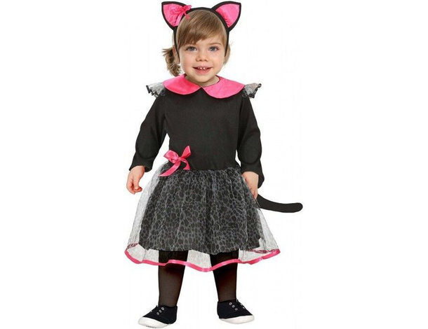 Costume Carnevale gattina nera travestimento gattina bambina 12-24 mesi...