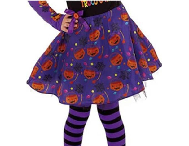 Costume Carnevale strega Candy travestimento bambina 3-8 anni halloween festa...