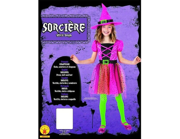 Costume Carnevale strega Superstar travestimento bambina 3-9 anni halloween...