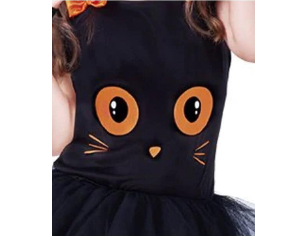 Costume Carnevale gatta nera travestimento gattina bambina 3-8 anni halloween...