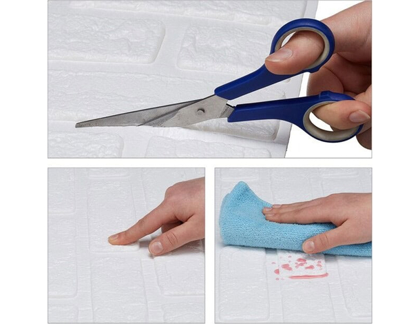 3x Pannello decorativo rivestimento per parete interno per muro decoro 70x77...