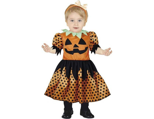 Costume Carnevale zucca di Halloween travestimento zucchetta bambina 18-24 mesi