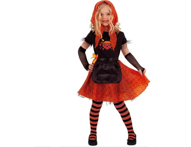 Costume Carnevale Castañera contadina pastorella vestito bambina 3-8 anni...