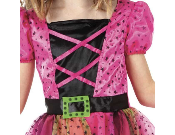 Costume Carnevale strega Superstar travestimento bambina 3-9 anni halloween...