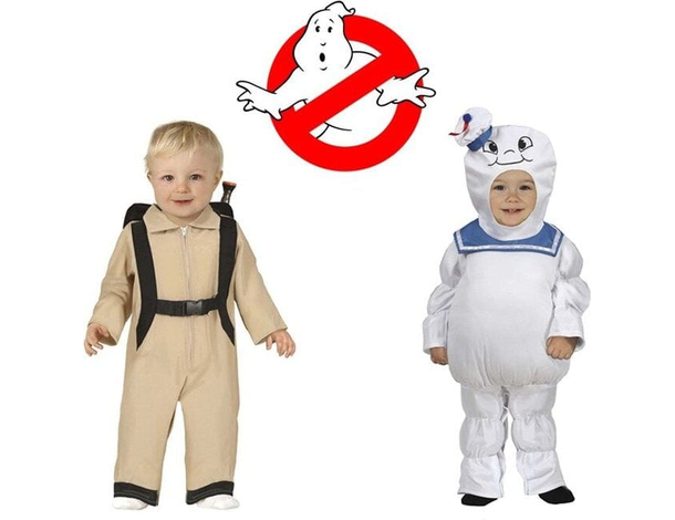 Costume Carnevale Ghostbusters Acchiappafantasmi Marshmallow Neonato 12-24...