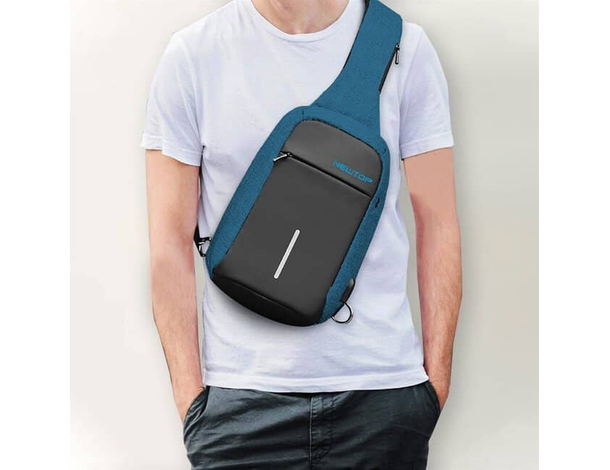 Monospalla tracolla unisex con ingresso Usb Aux zaino impermeabile antifurto