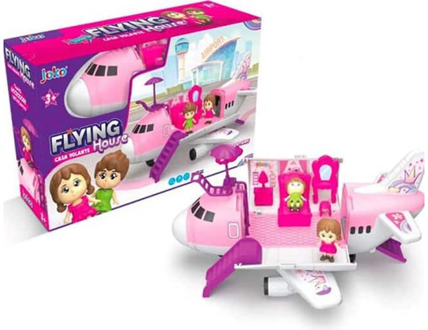 Aereo Giocattolo per Bambine Aereoplano Apribile con 2 Bambole Casa Playset