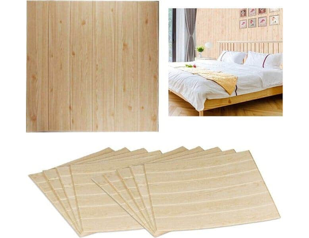 5x Pannelli 3D Decorativi Adesivi Carta da parati adesiva Moderna legno