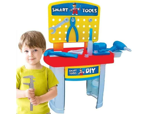 Banco da Lavoro Officina Giocattolo Bambino 35 Pezzi Set Mobile Accessori