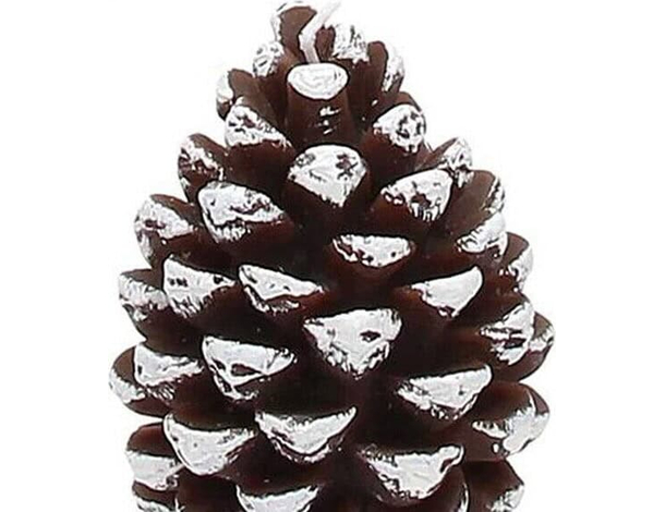 6x Candeline Natalizie Pigna Innevata Decorative Casa con Neve Feste Natale...