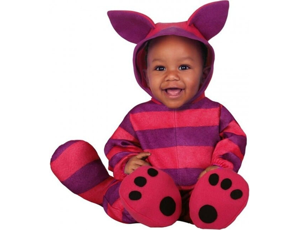 Costume Carnevale Stregatto gatto Cheshire travestimento neonato 12-24 mesi...
