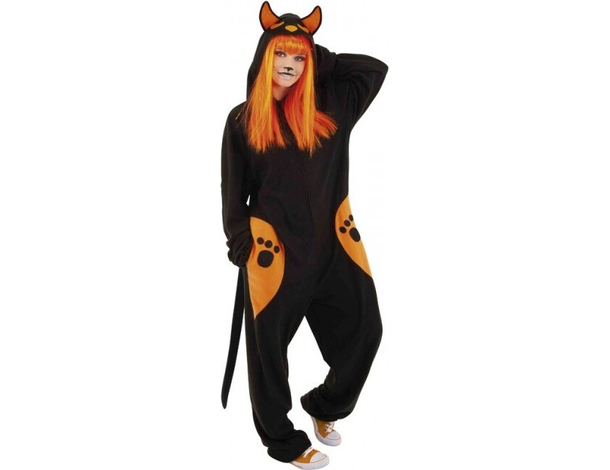 Costume gatta nera Kigurumi travestimento bambina 3-8 anni carnevale cosplay...
