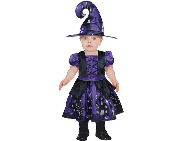 Costume Carnevale strega travestimento streghetta bambina 12-24 mesi...