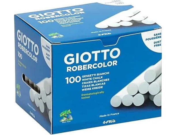 100x Gessi Bianchi per Lavagna Senza Polvere Gessetti Robercolor Scuola Disegno