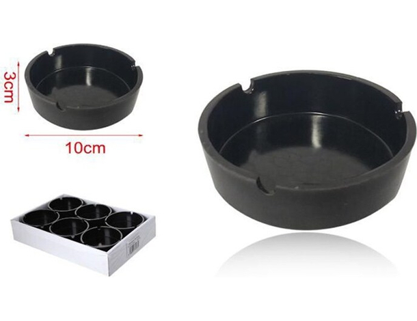 12x Posacenere Rotondo Nero Portacenere in Plastica Bar Pub Ristorante 5