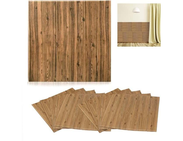 5x Pannello decorativo per parete rivestimento interno decoro effetto legno