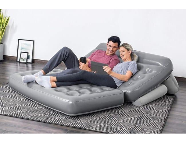 Bestway Divano Letto gonfiabile Con Sacca e Pompa 3 in 1 188x152x64cm...