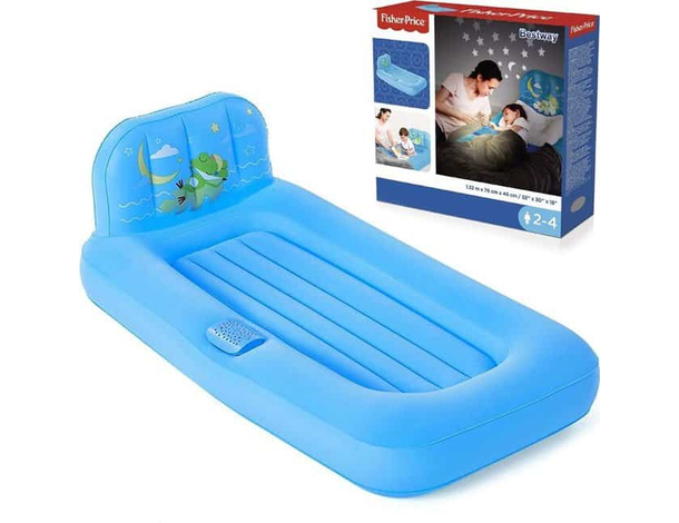 Materasso Gonfiabile Bambini con Luci Colorate Proiettore 132x76x46cm Campeggio