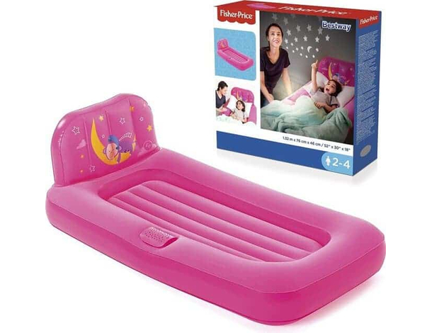 Materasso Gonfiabile Bambina con Proiettore Luci Colorate 132x76x46cm Campeggio