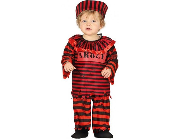 Costume Carnevale pagliaccio assassino travestimento clown bambino 12-24 mesi...