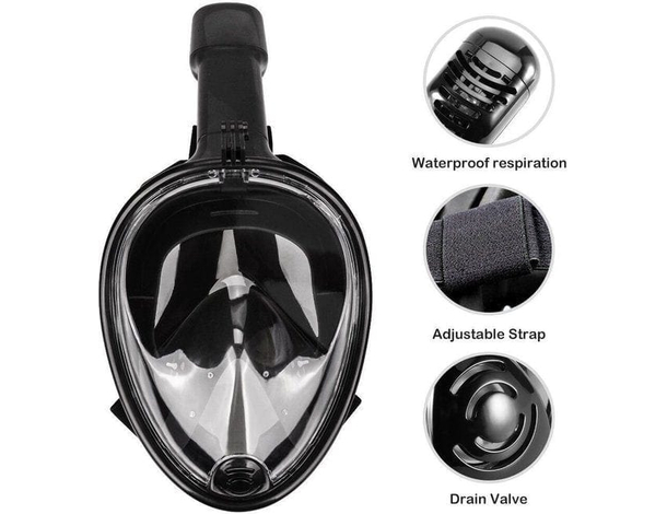 Maschera Snorkeling Panoramica Integrale SUB Immersione Boccaglio Vari Colori...