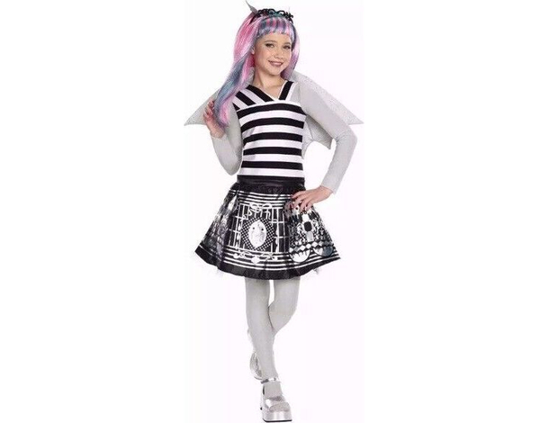 Costume Carnevale Monster High Rochelle Goyle travestimento bambina S-M festa...