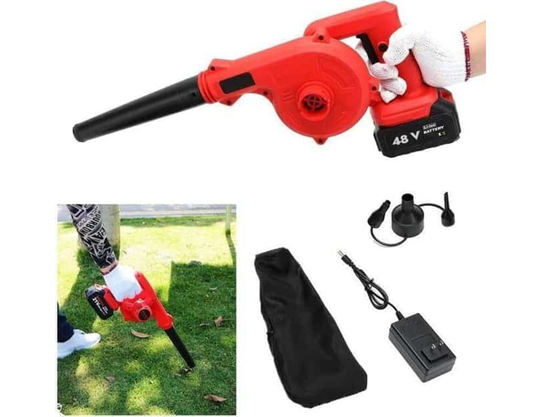Soffiatore a Batteria per foglie 48V 5Ah + Aspiratore 2in1 senza fili giardino