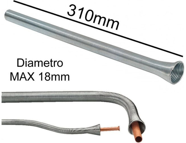 Molla Piegatubi Tubo in Rame Alluminio Curvatura Tubi Manuale 18mm x 310mm 2