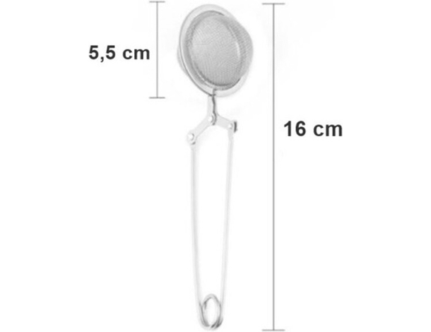 Filtro infusore in acciaio 50 mm a maglie fini per tisane thè aromi con...