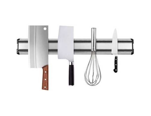 Barra magnetica con calamita 52cm per coltelli utensili metallici grigia cucina