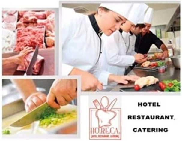 Ceppo in legno massello porta coltelli acciaio inox 5 pezzi 'Linea Ho.Re.Ca'...