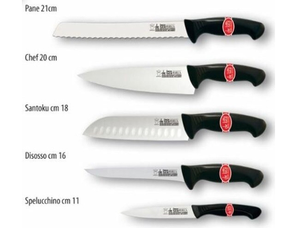 Ceppo in legno massello porta coltelli acciaio inox 5 pezzi 'Linea Ho.Re.Ca'...